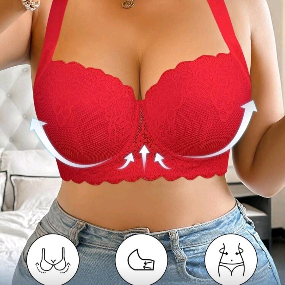 Red Lace Push-Up‎ Bra